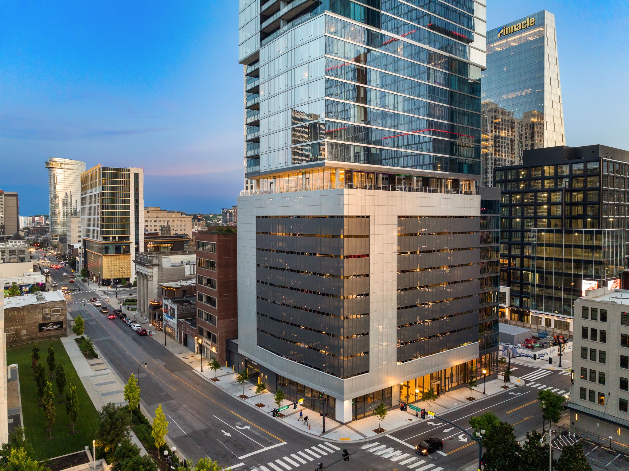 Aerial view of downtown Nashville